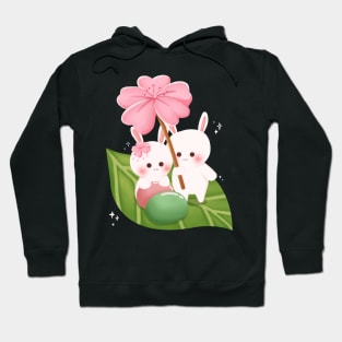 Cute Rabbit in Spring Peach Blossom Sakura Hoodie